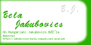 bela jakubovics business card